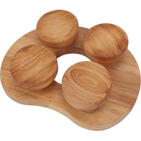 Oreiller d'appui-tête de Sauna en Bois Cou Rotatif Support tête Ergonomique chêne soulagement la Douleur au et aux épaules Cervical Relaxation Repose Tete (1/5)
