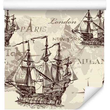Tapete Historische Segelschiffe für Wohn- und Schlafzimmer 50x1000 cm (1/5)