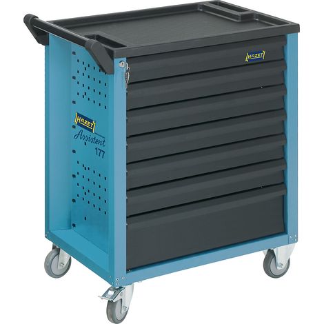 Chariot WKZ 177 B780xT498xH915mm 7 tiroirs non équipés, couleur bleu acier (1/5)