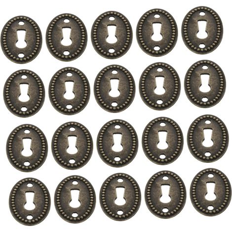 Lot de 20 plaques décoratives ovales en métal pour serrures (1/5)