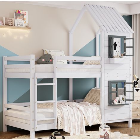 letto 90x200 salvaspazio casetta con finestra OKMYHOME (1/5)