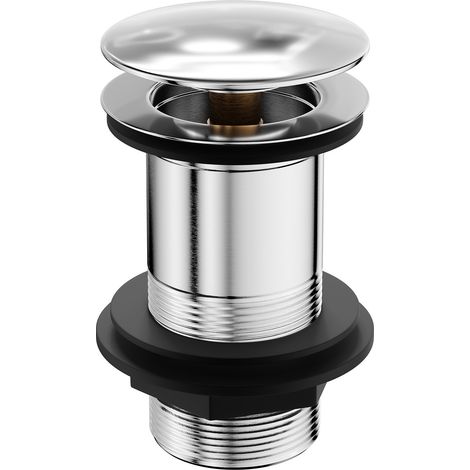Polished Chrome Moon Cap Unslotted Click Clack Basin Waste (1/5)