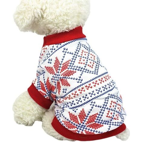 S Vêtements Manteau Motif De Noël pour Les Chiens De Petite Taille, Tenues De Fête Pyjama De Noël pour Chien Animal De Compagnie (1/2)