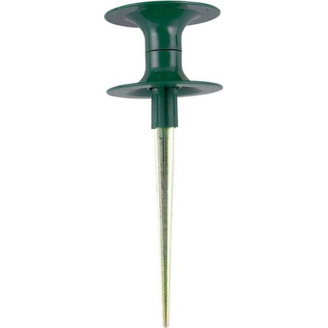 Piquet de guidage pour tuyau d'arrosage, piquet métallique robuste, vert foncé, à visser, pour la protection des plantes et des fleurs (1/5)
