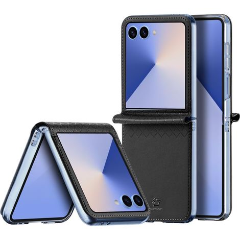 Custodia Dux Ducis Bril Series per Samsung Galaxy Z Flip7 5G - Pelle nera (1/5)