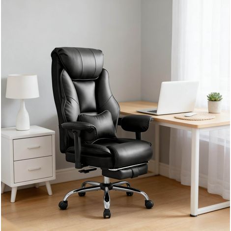 Ergonomischer Bürodrehstuhl mit hoher Rückenlehne, neigbar, höhenverstellbar, schwarz HAVRYA (1/5)