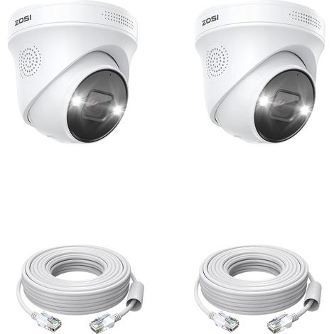 Caméra de surveillance, résolution 8MP, vision nocturne en couleur, 8MP 2PK (1/2)