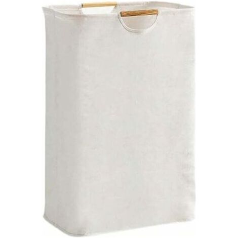 Grand panier à linge de 72 L, panier à linge avec poignée, panier à vêtements pliable et imperméable pour chambre à coucher, salle de bain, jouets, voyage, beige (1/5)