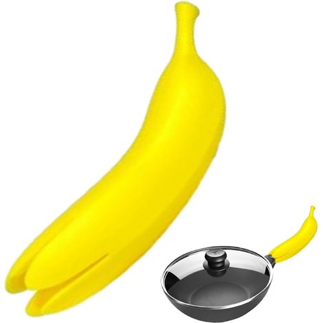 Housse de poignée en fonte - Protège-poignée en silicone en forme de banane - Housse de poignée pour poêle en fonte (1/5)