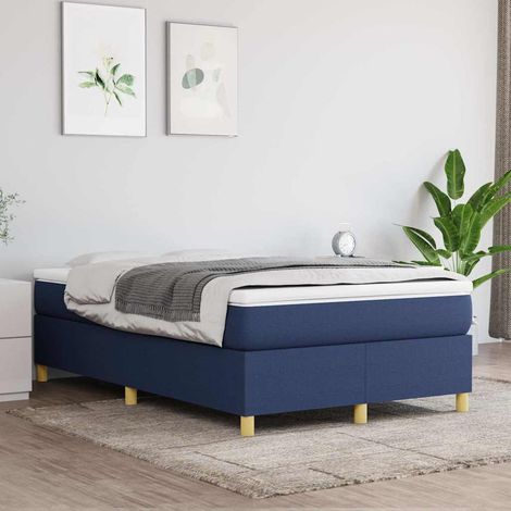 vidaXL Estructura de cama con somier tela azul 120x200 cm (1/5)