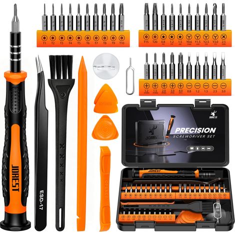Kit Tournevis de Précision, Set Outils avec Torx T1 T2 T3 T4 T5, T6 T7 T8 T9 T10 T15 T20, Etoile P2/P5/P6, Triwing Y000, etc, pour téléphone, console, ordinateur portable, Lunettes, Montre (1/5)