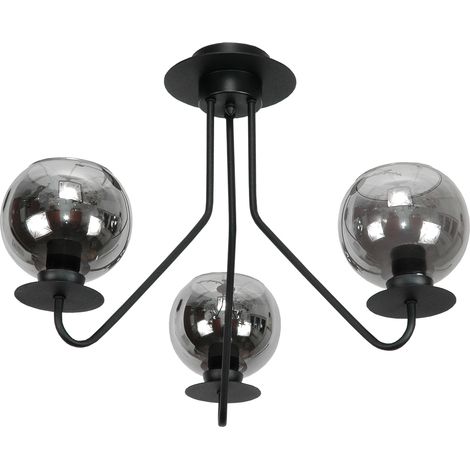 Hängeleuchte, schwarz, Graphitglasschirm, 15-242 Lupia