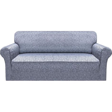 Super soft, stretchy elastane and microfiber sofa cover, armchair cover, furniture protector with anti-slip foam, 3-seater, textured pattern (1/5)