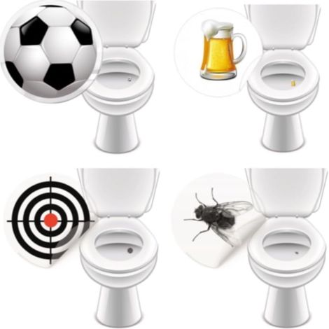 Lot de 8 autocollants pour WC Gastro humoristique Pissoir pub salle de bain WC (1/5)