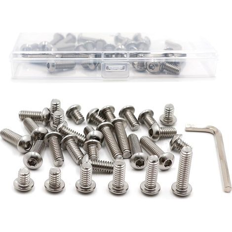 Lot de 30 vis 1/4" avec clé à molette, fiche à six pans creux dans une boîte en plastique, adaptateur pour appareil photo, trépied, cage, plaque de base (1/5)