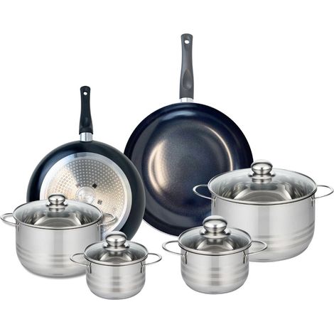 Ensemble de 2 Poêles de cuisson 28 et 32 cm et 4 faitouts 14, 16, 20 et 24 cm Elo Prima Brillant (1/5)