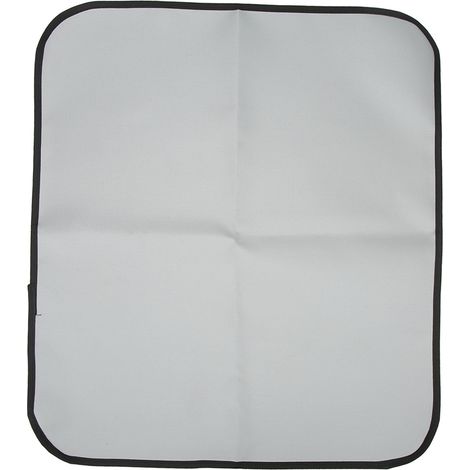 Feuerhemmende Picknickdecke aus silikonbeschichtetem Fiberglas, grau, abgerundete Ecken, ideal zum Campen (Größe S).