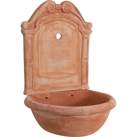 Terracotta garden fountain Outdoor and indoor wall fountain Wall fountains 64x45x36 cm Made in Italy Wall decoration handmade (1/5)