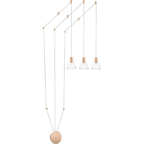 Merano California Suspension Plafonnier Or Aluminium Verre Clair LED 15W 750Lm 3000K