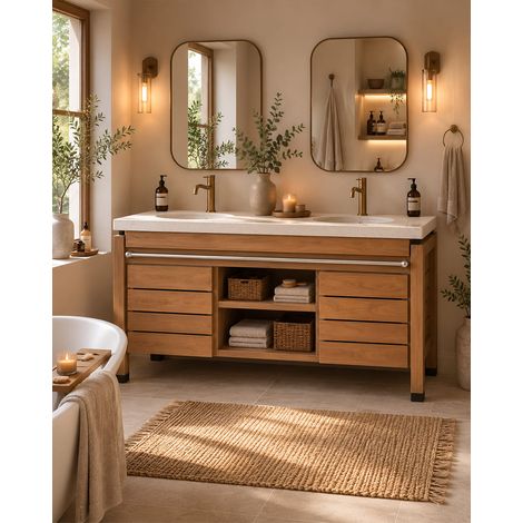 Borneo - Meuble double vasque avec plateau terrazzo (1/5)