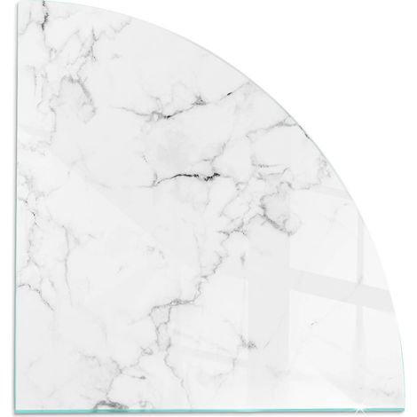 Plaque en verre trempé sous cheminée et poêle protection sol parquet Motif marbré avec veines 1/4 100x100 cm (1/5)