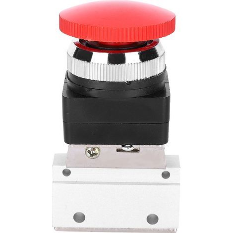2 positions 3 voies G1/8 Valve mécanique pneumatique interrupteur à bouton poussoir de champignon Valve mécanique d'air MOV-03, Boutons Et Indicateurs. (1/5)