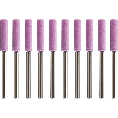 10pcs - Meule - Affûteur - Pour Chaîne Tronçonneuse 325 - Compatible Outil Rotatif Et Mini-perceuse - Pour Métal Et Bois - Gris - 4,8mm x 3mm (1/5)