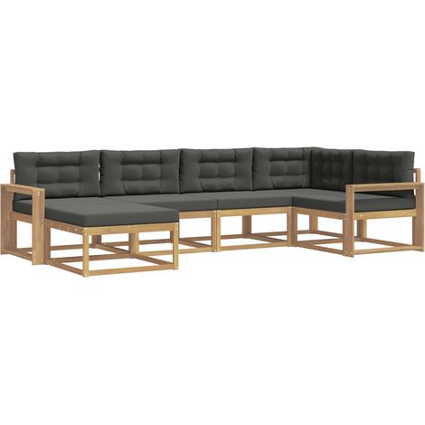 Conjunto de sofás de exterior 5 uds. Blanco y Antracita vidaXL (1/5)
