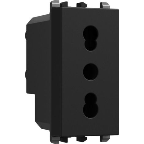 Presa bipasso urmet p11-p17 1 modulo 2p+t 16a-250v lybra nero - 27303.n