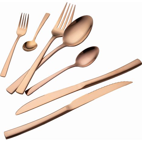 BERLINGER HAUS Rose Gold BH-3087 Set di posate da 42 pezzi per 6 persone, oro rosa lucido