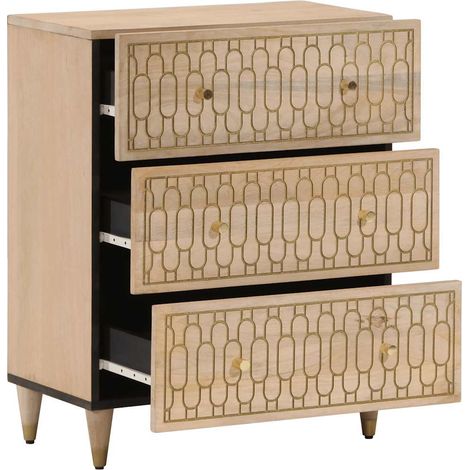 Credenza  Madia  Buffet 60x33x75 cm in Legno Massello di Mango CDS61696 (1/5)