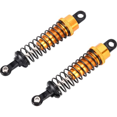 2 pièces Amortisseurs Choc RC 1/16 Avant Arrière 73mm Alliage Or pour Modèles Camion (1/5)