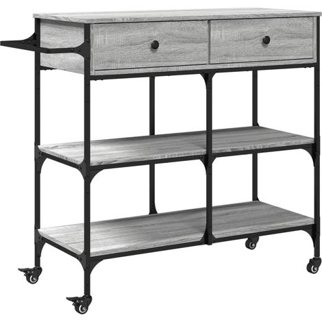 Maison Exclusive - Carrito de cocina madera ingeniería gris Sonom