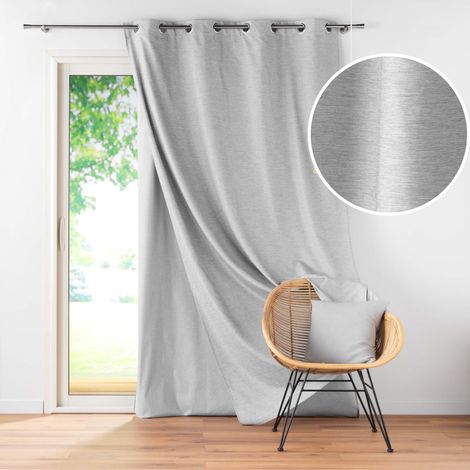 Rideau à Oeillets avec Doublure Amovible (140 x 260 cm) Coverline Gris, Thermique & 100% Occultant (1/5)