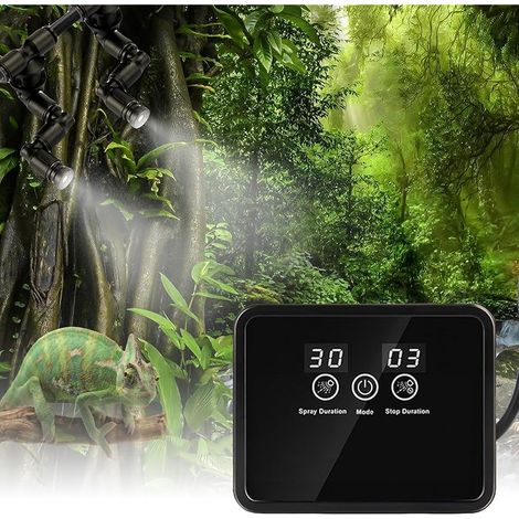 Système Brumisation Humidificateur, Système De Brumisation Terrarium, Humidificateur pour Reptiles et Amphibiens avec Minuterie pour Plantes et Fleurs (1/5)