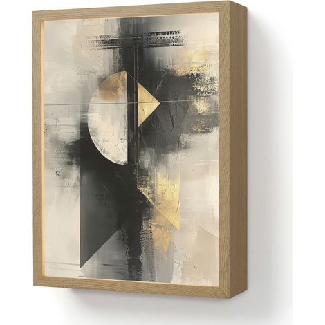 APLIQUE DE PARED Abstracto - Negro - Pintura - Moderno 30x40 cm (1/5)