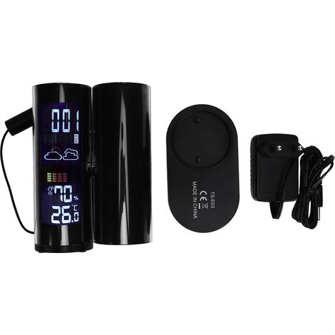 Projektionswecker mit Temperatur- und Feuchtigkeitsanzeige, 360° drehbar, farbiger Hintergrundbeleuchtung, EU-Stecker 100–240 V (1/5)