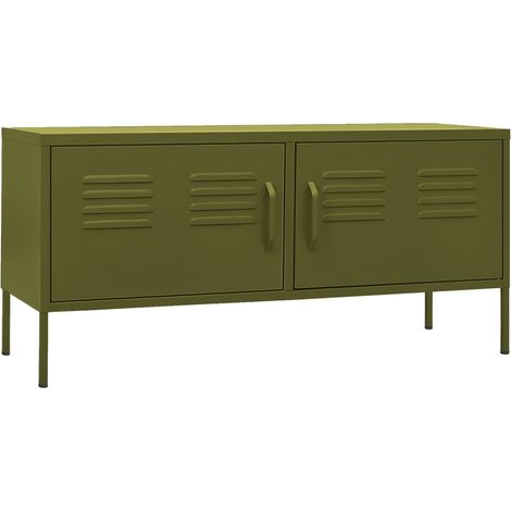 Maison Exclusive - TV-Schrank Olivgrün 105x35x50 cm Stahl