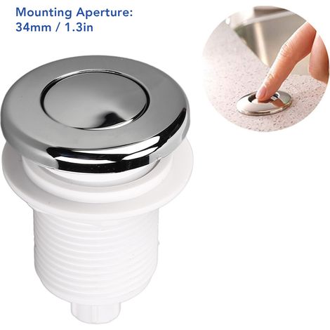 Ortviai Interrupteur pneumatique pour broyeur de déchets – Bouton étanche de 32 mm en ABS pour évier, baignoire et piscine (1/4)