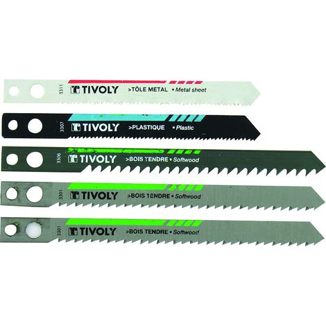 Lot de 5 lames de Scie Sauteuse bois plastique tôle (1/3)
