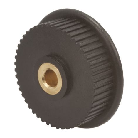 Poulie pour courroie crantée en Laiton, PC renforcé de fibre de verre 60 dents , pas de 2mm, alésage 6mm ( Prix pour 1 )