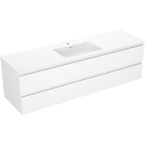 Mexen Orio gabinete de ba帽o de 160 cm con lavabo Otis, 2 cajones, blanco mate - 91A10-16047-2-BFF01-W18M01 (1/5)
