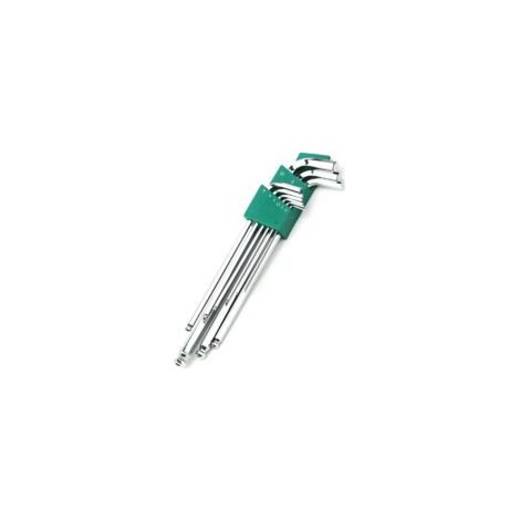 Set di chiavi a brugola a L, testa sferica, 9 pezzi, chiave esagonale S2, set di chiavi, 1,5-10 mm - Crezuo