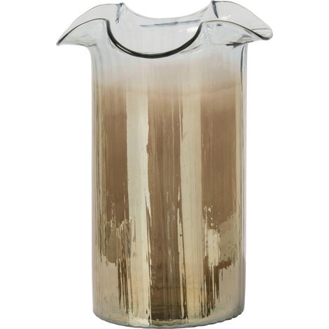 Vase cylindre en verre fumé ondulé - rouille transparent (1/2)