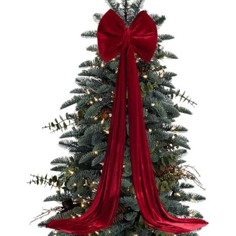 Grand nœud en velours pour décoration de Noël, de mariage, de porche (1/5)