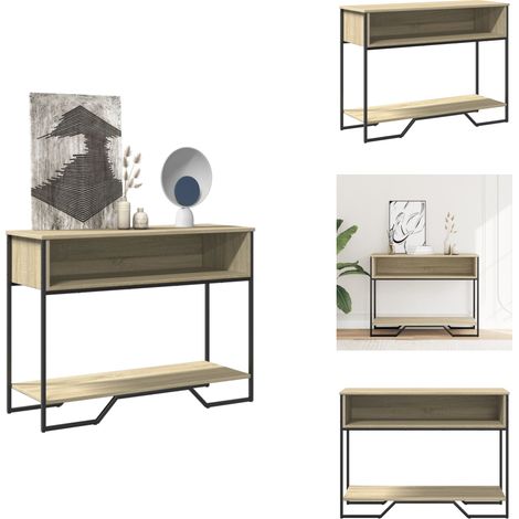 Table console chêne sonoma 100x35x74,5 cm bois d'ingénierie - Table Console - Tables Console - Bout De Canapé - Table D'appoint (1/5)