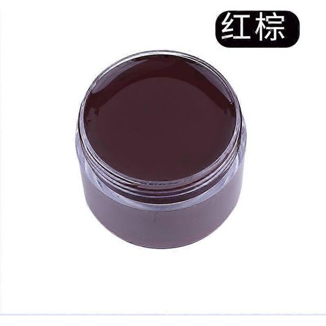 Crème de teinture et de réparation pour cuir, raviveur de couleur pour sacs, chaussures, canapés, vestes, masque les rayures et restaure le cuir véritable. Couleur : Rouge-brun