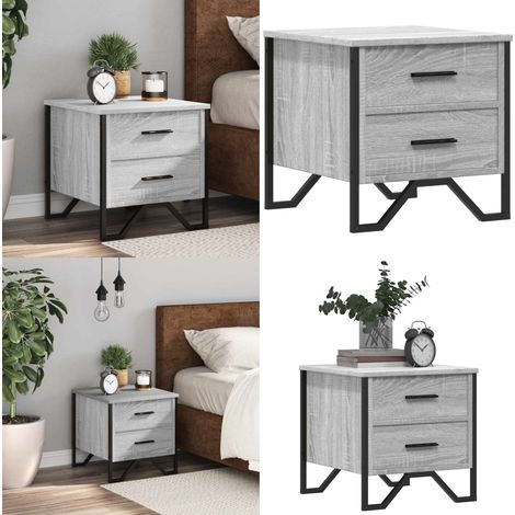vidaXL Nachttisch Grau Sonoma 40x41x40 cm Holzwerkstoff (1/5)