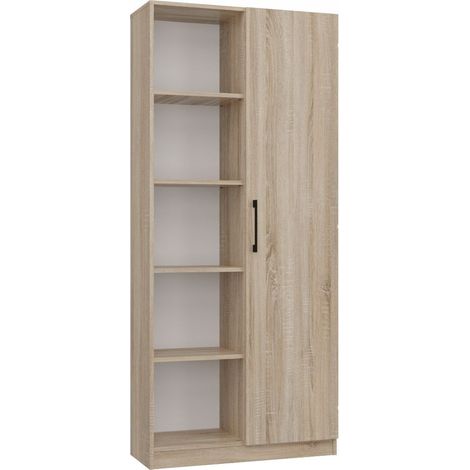 Librería semiabierta Sonoma Oak - 10 estantes, ideal para sala de estar, oficina o cualquier habitación - Versátil y funcional (1/5)