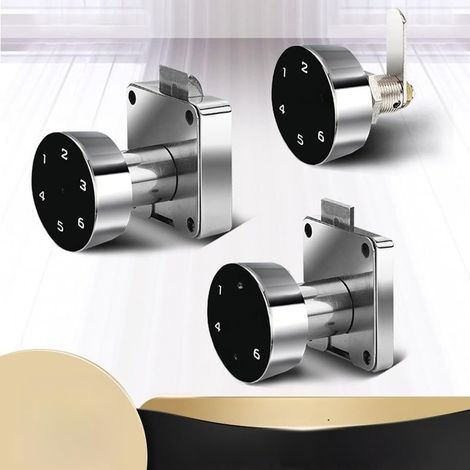 Biometric drawer lock with password, 50 mm steel (1/5)